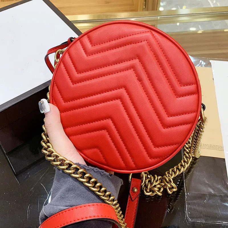 Top quality women`s evening bag wallet classic luxury designer handbag PU leather round fashion shoulder bags original box