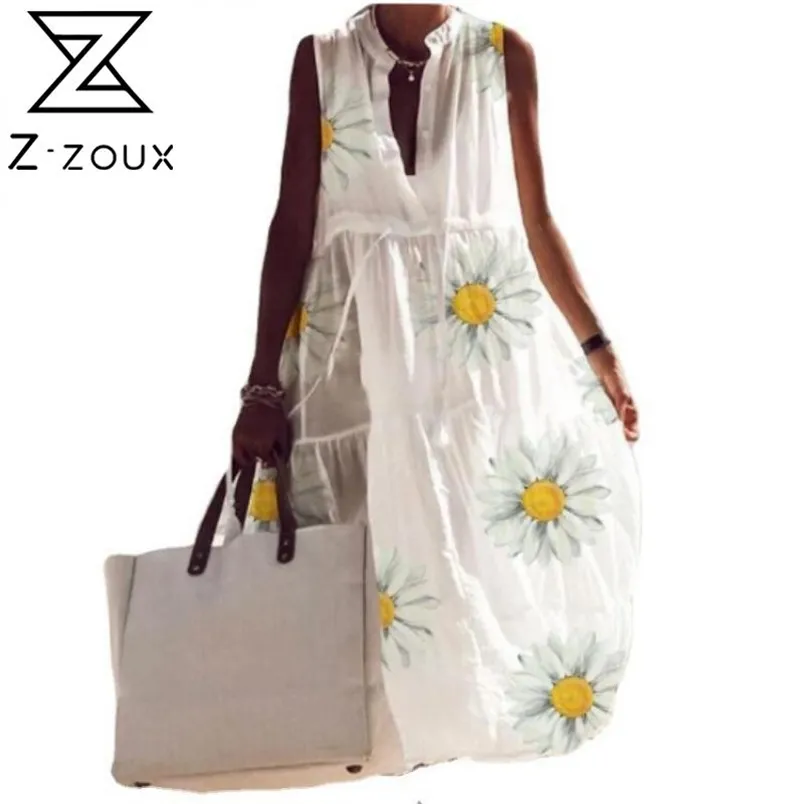 Floral Drawstring Beach Dress for Women, V-neck, Long, Plus Size Fashion