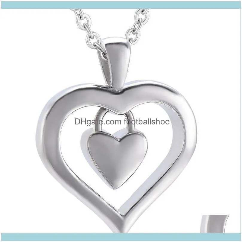 MiniCremation Heart In My Stainless Steel Memorial Cremation Necklace Custom Engrave Free Women/Men Keepsake Pendant Urn Chains
