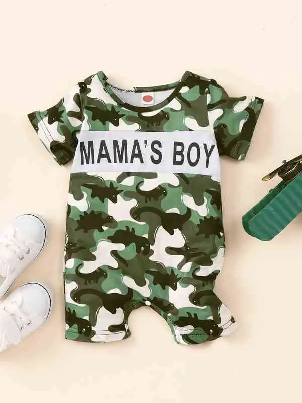 Babyletter Camo Print Romper Zij