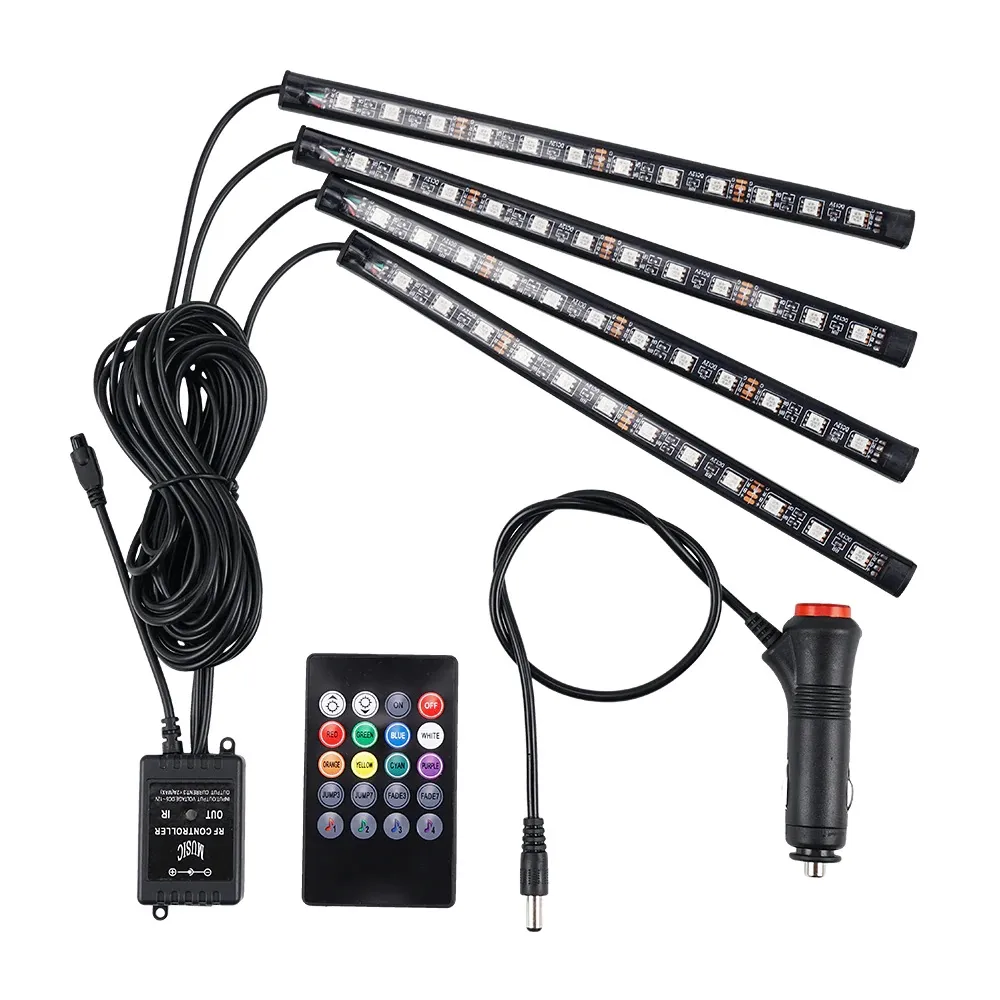 Car LED Strip Lights Set Remote Controlled, Decorative Atmosphere Lamps For Auto  Interior From Blake Online, $5.98