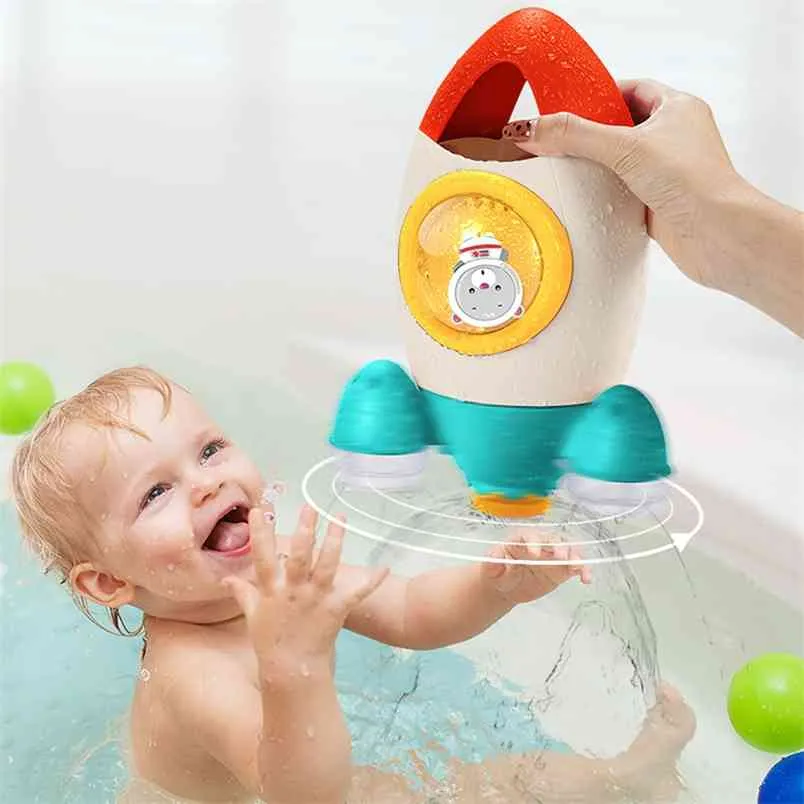 Bath Toy Spray Łazienka Zestaw Baby Wanny Prysznic Play Pływanie Clockwork Letnie Zabawki Dla Dzieci Toddler Kids Baby 210712