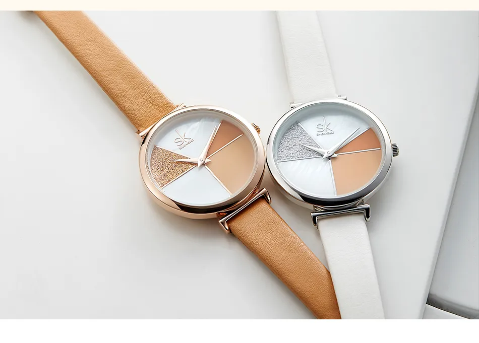 Shengke Simple Watch For Women Brown Retro Leather Relogio Feminino Top  Brand Women's Fashion Mini Design Quartz Reloj Mujer