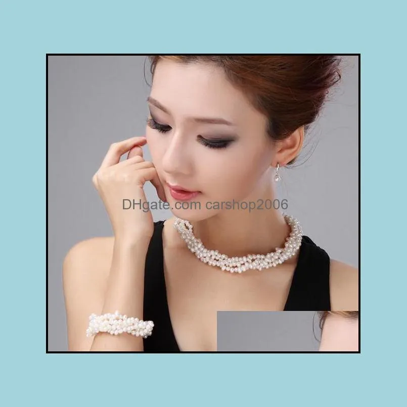 4-5mm White Small Rice Beads South Sea Natural Pearl Necklace 17 Inch S925 Silver Accessories