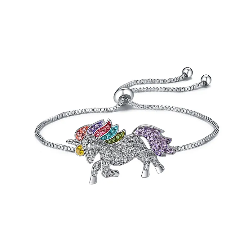 Licorne dames couleur or Bracelet déclaration créative délicate traction réglable main chaîne bijoux pour femmes mode