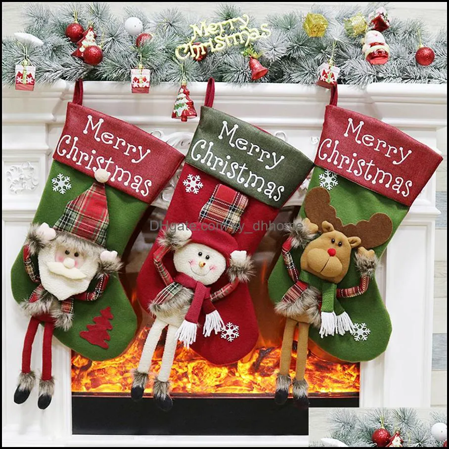 Christmas Stockings Santa Claus Sock Big Xmas Stockings Decoration 18