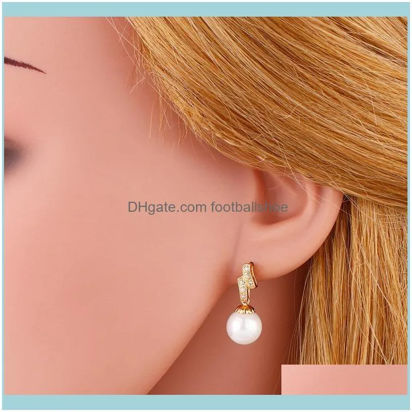 Designers Japanese and Korean simple  pearl personality sweet net red water drop earrings female eru26