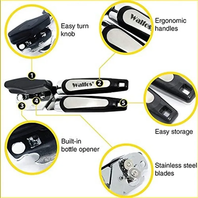New upgrade Can Opener Bar Tool, Safety Easy Manual Can Opener,  Professional Effortless Openers for Household Kitchen 