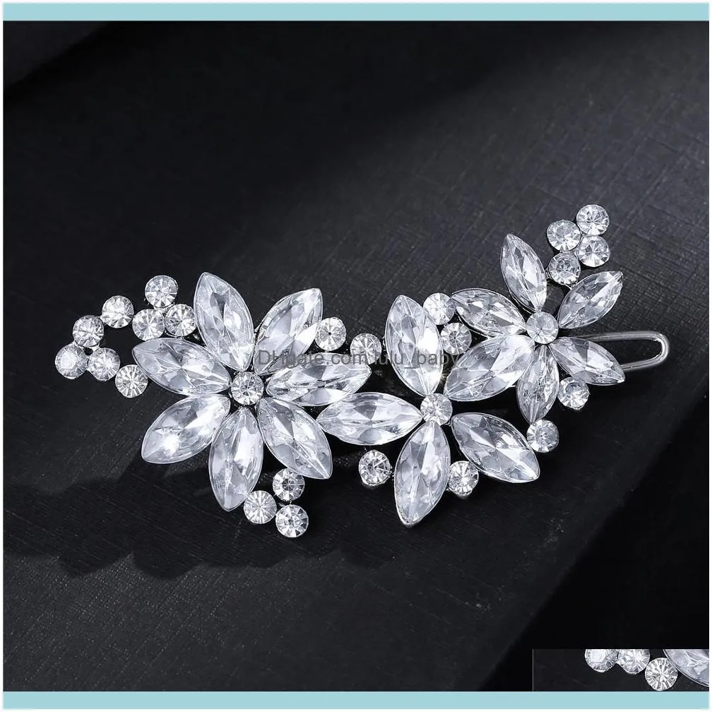 Kafa Bantları Jewelryfashion Women Lady Crystal Rhinestone Düğün Çiçek Kavrama Pimleri Klip Mücevher Saç Aesnesörler Damla Teslimat 2021 QQCFN