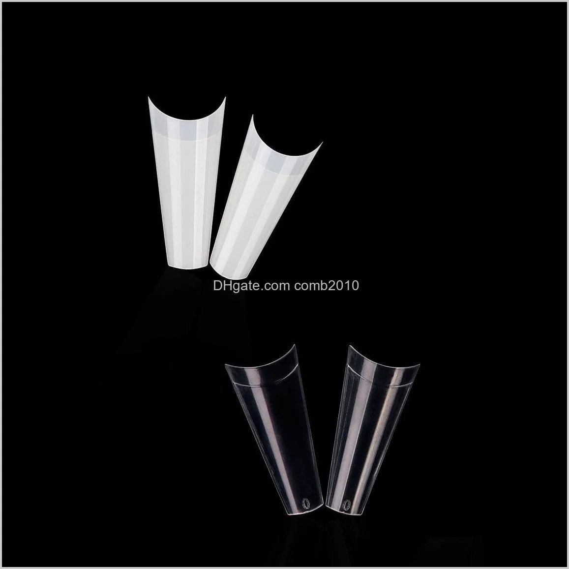 500pcs/bag 10 sizes ballerina false nails french coffin fake nails half cover nails clear natural flat shape false nail