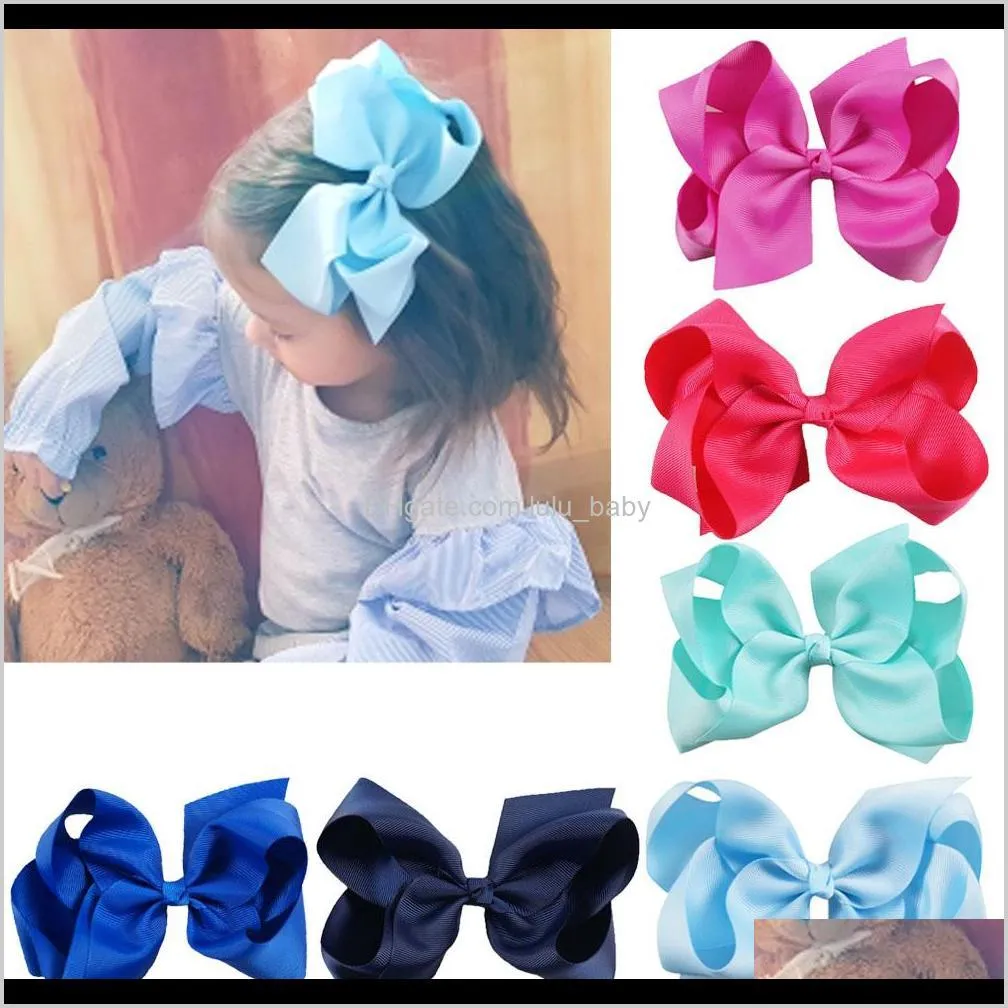 Fiocchi solidi con nastro in grosgrain da 6 pollici con copricapo per bambini per ragazze Boutique I54Cu Vaqcj