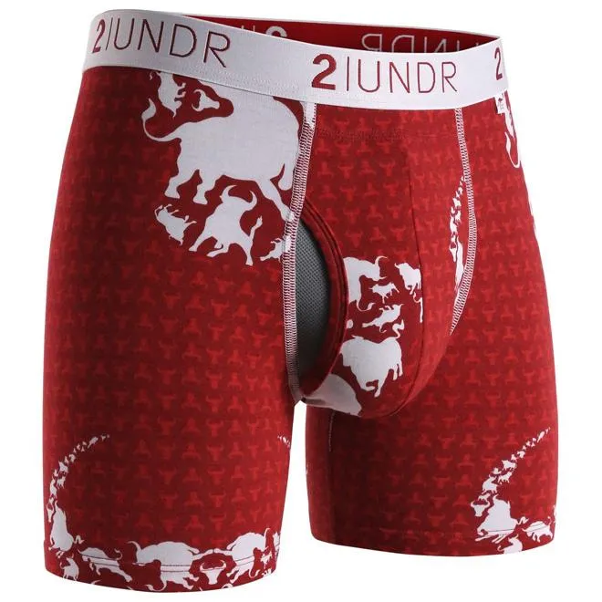 Caleçon 2UNDR Homme Joey Pouch SWING SHIFT - 6" Boxer Modal Fabric Bulls Print ~ SANS BOITE