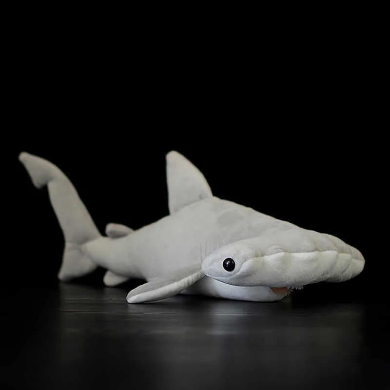 40cm Long Lifelike Hammerhead Shark Collection Stuffed Toys Sea Animals Real Life Plush Toy Huggable Plush Dolls Baby Kids Gifts Q0727