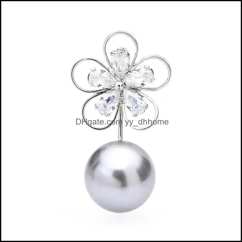Pins, Brooches Plum Blossom Anti-glare Pearl Simple Brooch Pin Wild Creative Dark Collar Fixed Buckle Clothing Accessories Female
