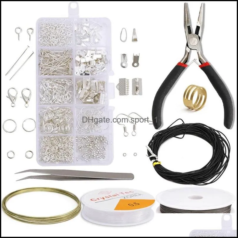 Alloy Accessories Jewelry Findings Set Jewelry Making Tools Copper Wire Open Jump Rings Earring Hook Jewelry Making Supplies Kits 766