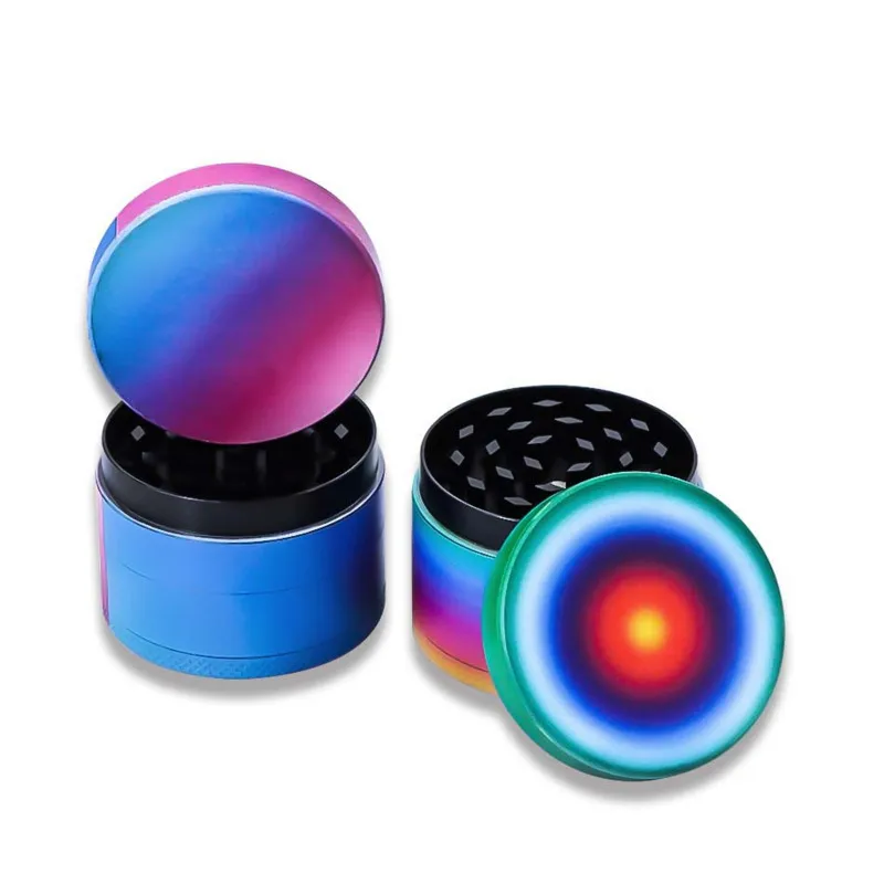 Color gradient printing cigarette grinder zinc alloy 4-layers 50MM grinders cigarette crusher