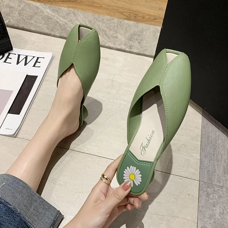 Women Classic Light Weight Green Rubber Beach Summer Heel Shoes Lady Casual Black Pu Leather Open Toe Shoes C6292