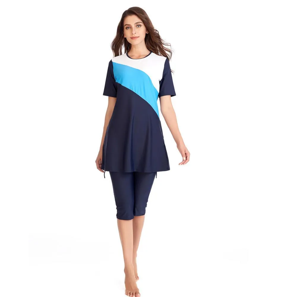 DANIOS 3 stuks moslim badpak voor vrouwen plus size volledige bedekking strandkleding islamitische lange mouwen mode badkleding burkini, # 1., 42