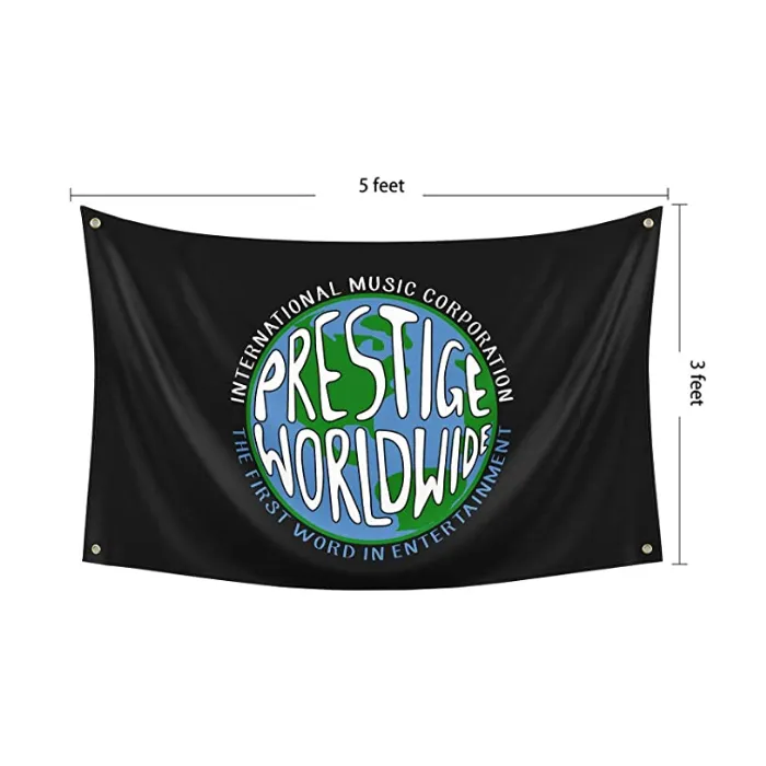 Prestige Worldwide 3x5ft Bandiere International Music Corporation Striscioni in poliestere 100D Interni Esterni Colori vivaci Alta qualità con due occhielli in ottone