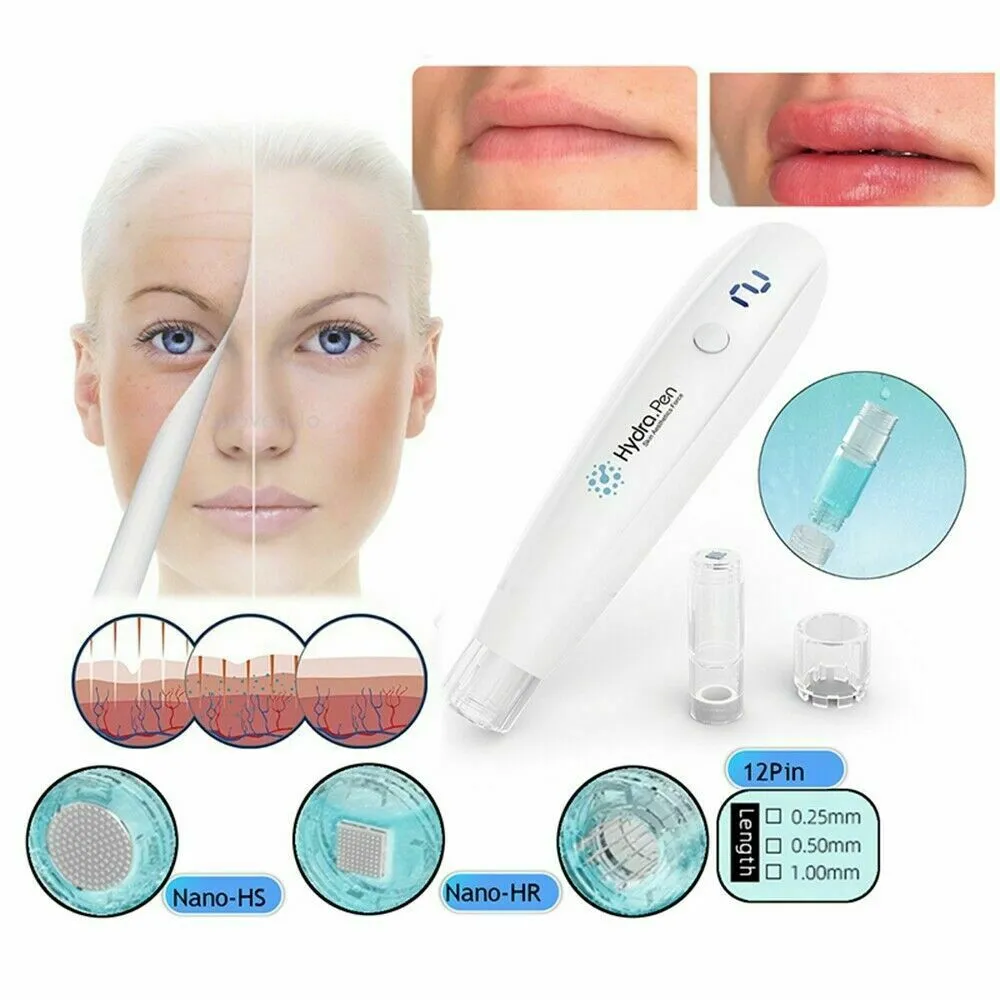 2021 Hydrapen H2 Derma Roller Huidverzorging Automatische Serum Applicator Hydra Pen Microneedling met 2 stks naaldcartridges