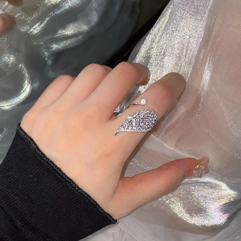 Угольные крылья жемчужный лаборатории алмазного пальца кольцо стерлингового серебра 925 стерлинговые серебряные кольца для женщин обещают обручальные украшения подарок