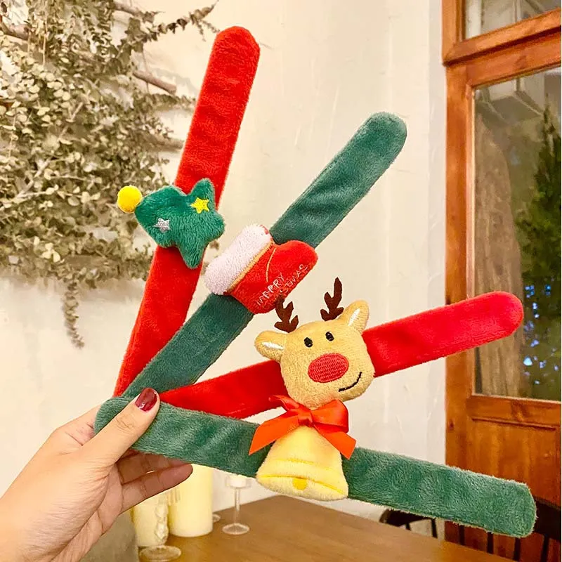 クリスマスブレスレットクラップサークルおもちゃの子供たちはギフトを好むサンタクロースクリスマスバースデーパーティー装飾テーマDH8556