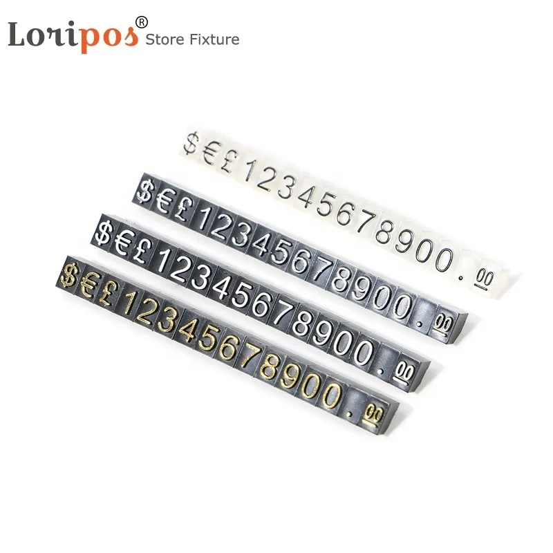 Data Strip Price Euro Dollar Mini Price Numeral Cube blocks stick combined number digit tag sign POP pricing display stand frame
