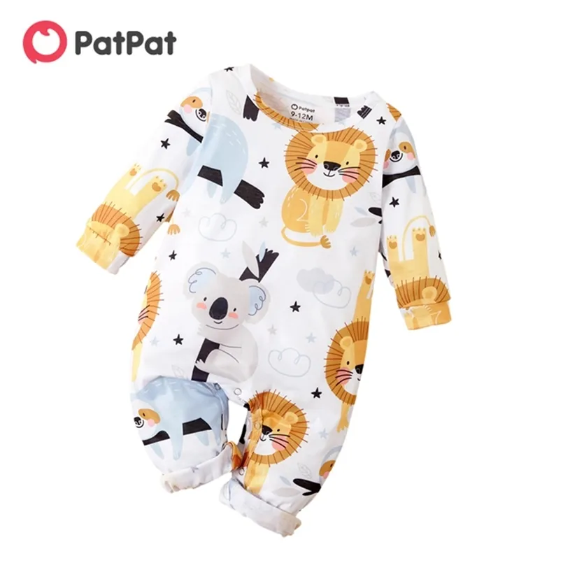 Printemps et été automne bébé Lion Koala Allover combinaisons pour garçon 210528