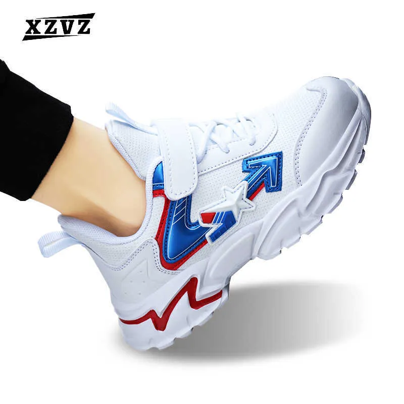 XZVZ Kids Sneakers PU Läder Barnskor MD Non-Slip Boys Girls Sneakers Lätt Bekväma Robust Kids Footwear G1025