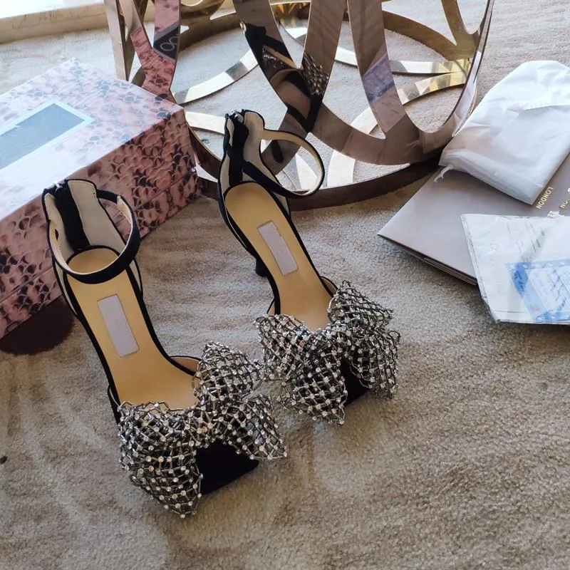 2021 designer's latest women's sandals single shoes parchment material fairy bow decoration noble and elegant luxury