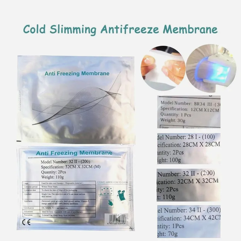 Anti Freeze Membranes 27*30Cm 28*28Cm 34*42Cm Antifreezing Anti-cryo Membrane Cryo Cool Pad Antifreeze Criolipolisis05