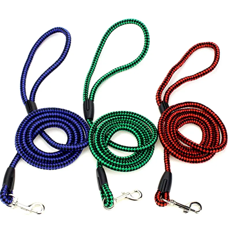 0.8 cm kleine honden kat huisdieren plaid riemen nylon lead touw lange leiband outdoor walking training benodigdheden