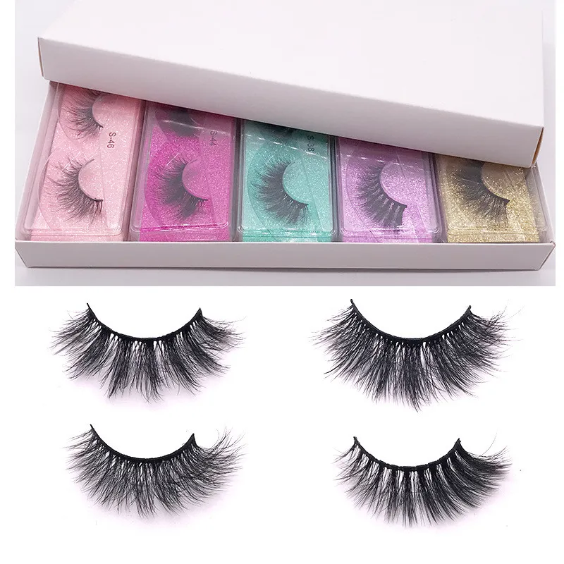 5D Fuax Mink Lashes 10-18mm Fluffy Fałszymi Rzęsy Wielowarstwowe Laszy Przedłużanie Soft Faux 3d Rzęsy Okrucieństwo Darmowe Fake Eye Lash Makeup 10 Style Eye-Lashes Hurtownie