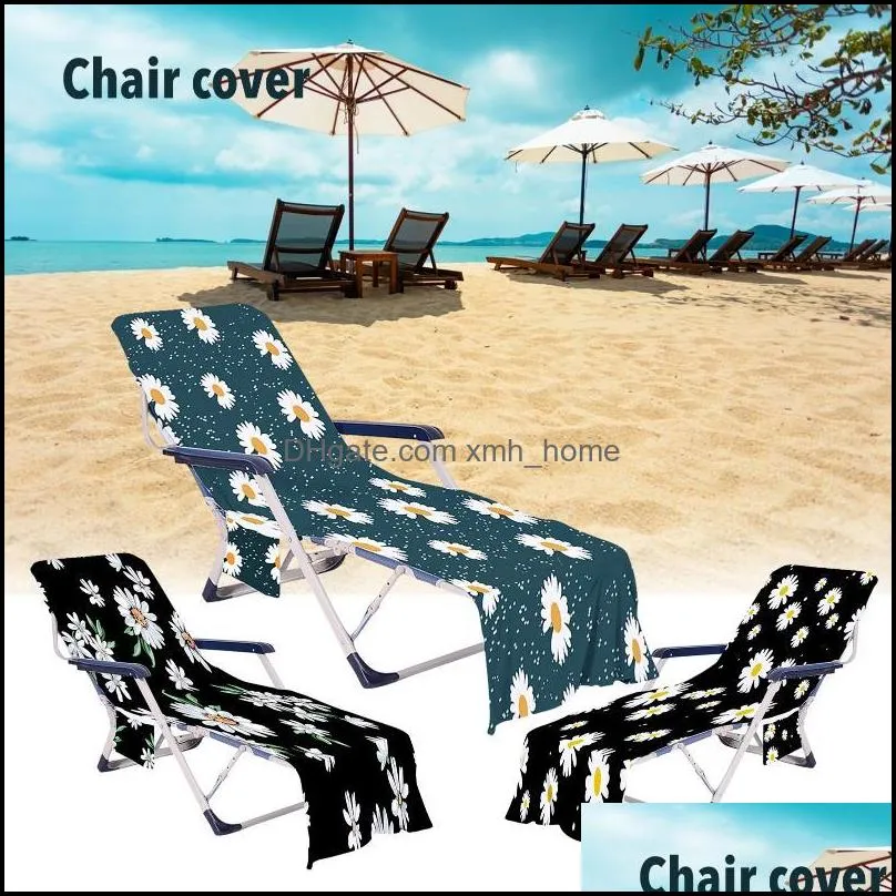 Summer Deck Chair Cover Adults Sun Lounger Bed Printed Holiday Garden Swimming Pool Lounge Chairs Covers