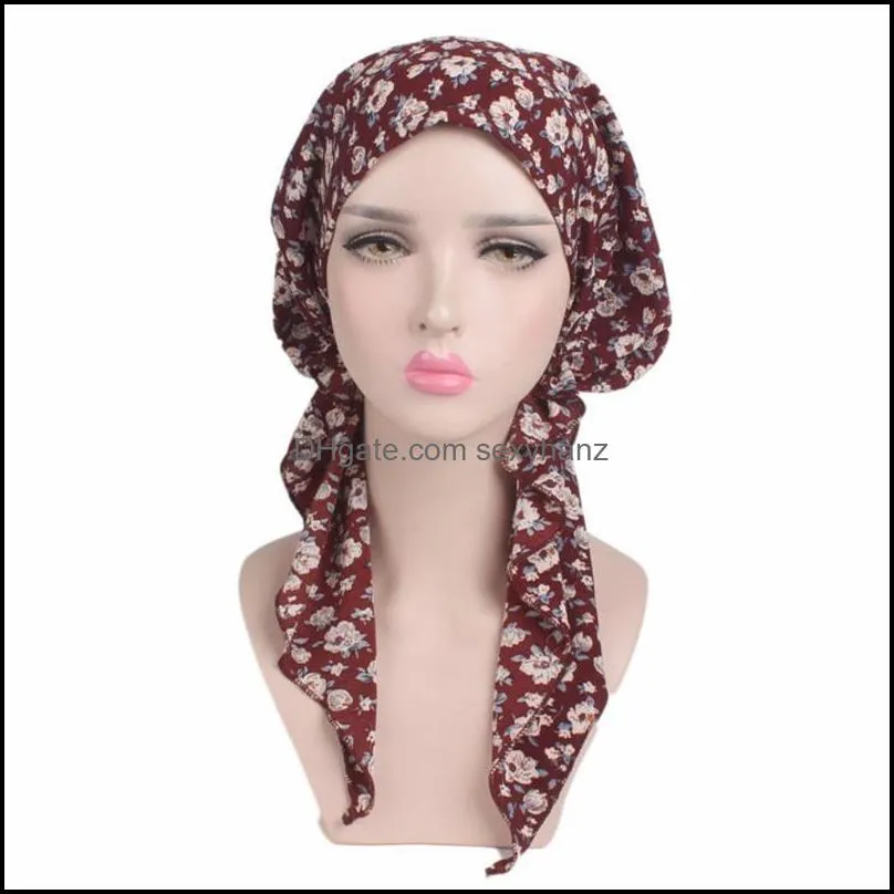 Beanie Hair Loss Cancer Woman Hat Sweet Turban Chemotherapy Cap Lady Long Hat1