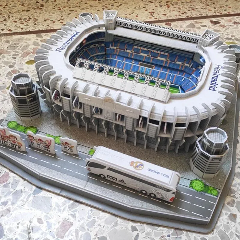 3D en trois dimensions puzzle terrain de Football jouets de construction stade de bricolage pour enfants assemblage modèle éducatif L4W0 X0522