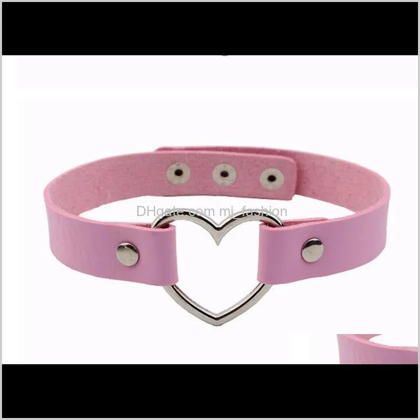 fashion punk jewelry sweet heart necklace, clear transparent pu leather choker punk goth 100% handmade ps0655