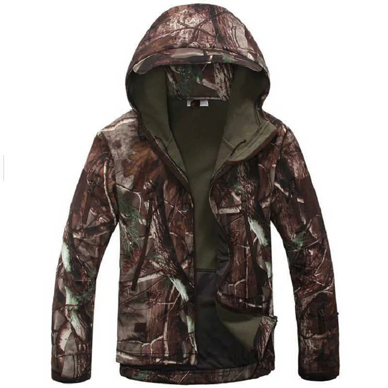 Tad taktisk softshell jacka män armé vattentäta kläder mens militär kamouflage jacka varm fleece coat andasable jackor x0710