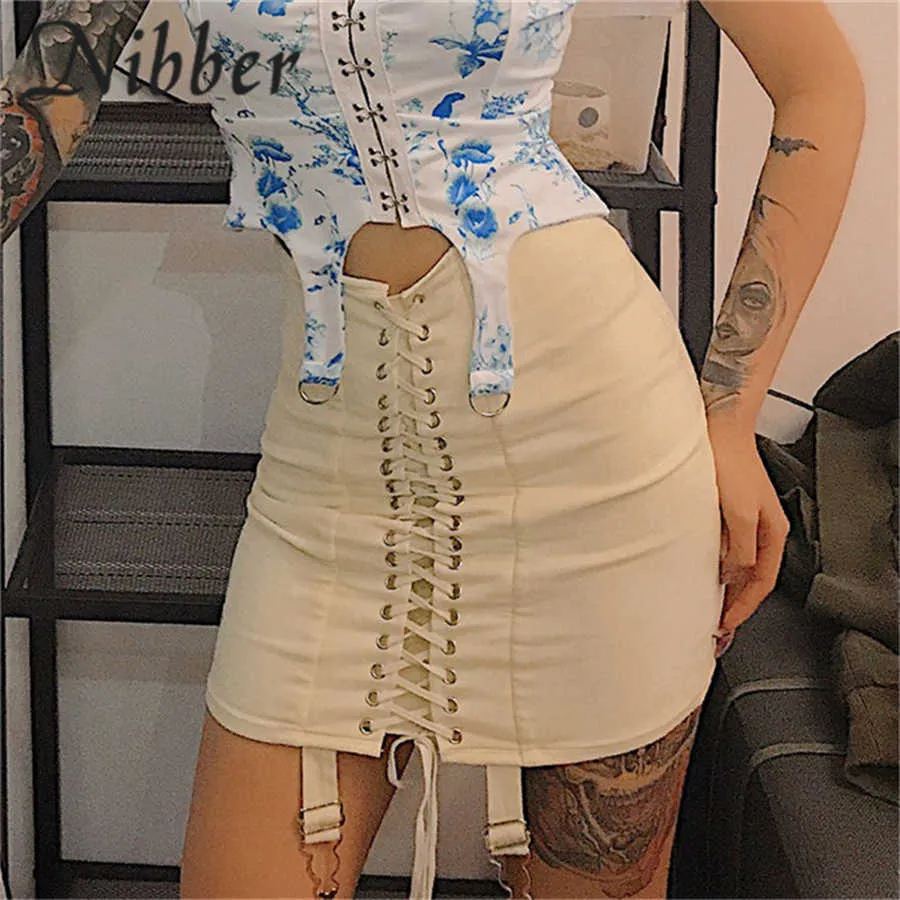 Nibber spring new office lady Elegant mini skirts womens2019summer club party night evening pleated ladies Street casual skirt Y0824