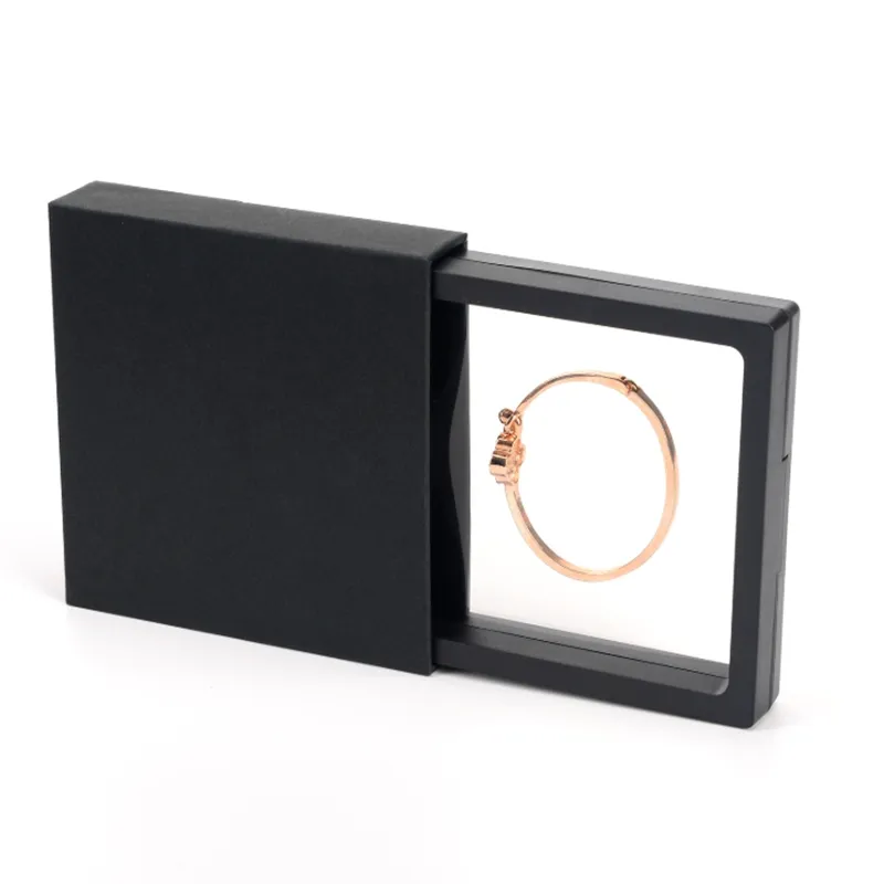 Empty Black Drawer Membrane Box Holder Floating Display Case