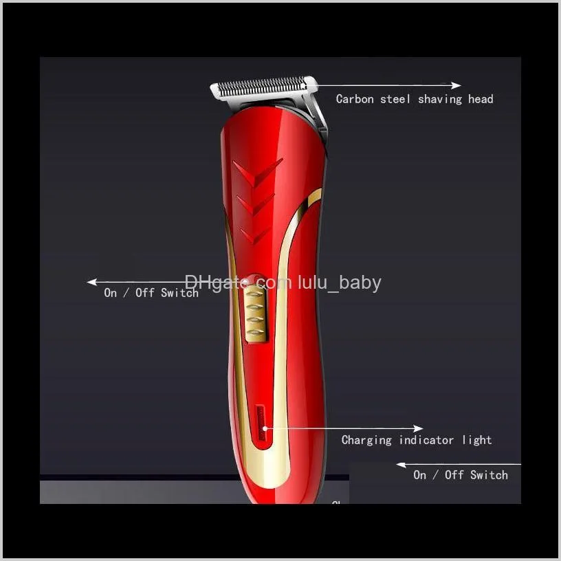 kemei red hair trimmer adult child rechargeable electric razor men beard shaver electrical hair clipper with eu plug km-1409