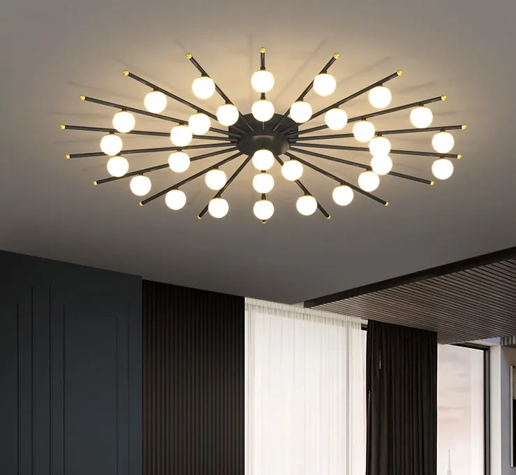 Nero Aggiungi Oro LED Plafoniera Acrilico Creativo Moderno Nordic Montaggio superficiale Lampada da pannello per soggiorno Camera da letto Lobby Home Deco