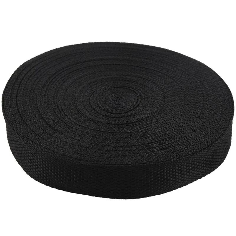 Acessórios para peças da bolsa 25mmx20m Roll Nylon Fita tira para cinto de correia Fazendo o Craft Diy - Preto