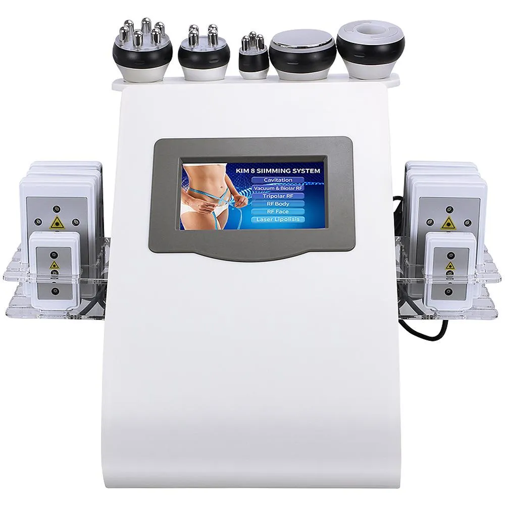 6 i 1 vakuumlaserbantning Radiofrekvens RF 40K Body Cavitation Liposuction Ultraljudsmaskin Skönhetsinstrument Hudföryngring