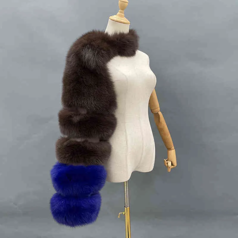 2021 novo moda fox casaco de pele mulheres luxo luxo único y1224