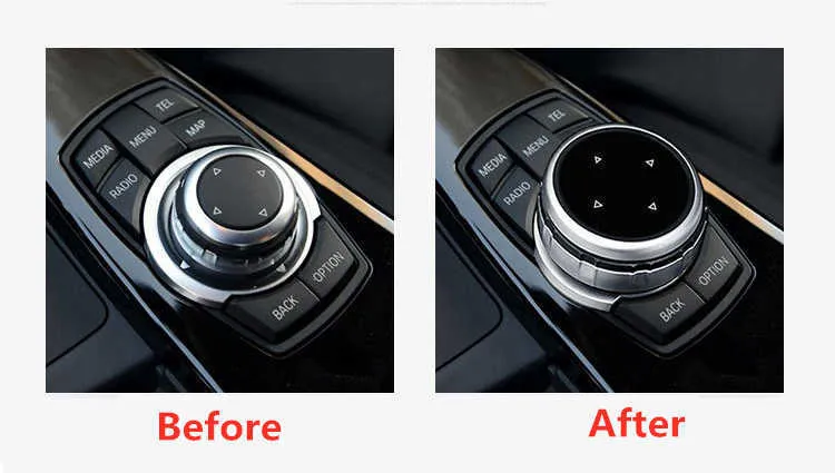 thumbnail image 2 of Silvery Car CIC IDrive Multi-Media Knob Menu Button Cover For BMW 1 3 5 X1 X5 X6 Series E87 E90 E91 E92 E60 E84 E70 E71 E72 2 of 13