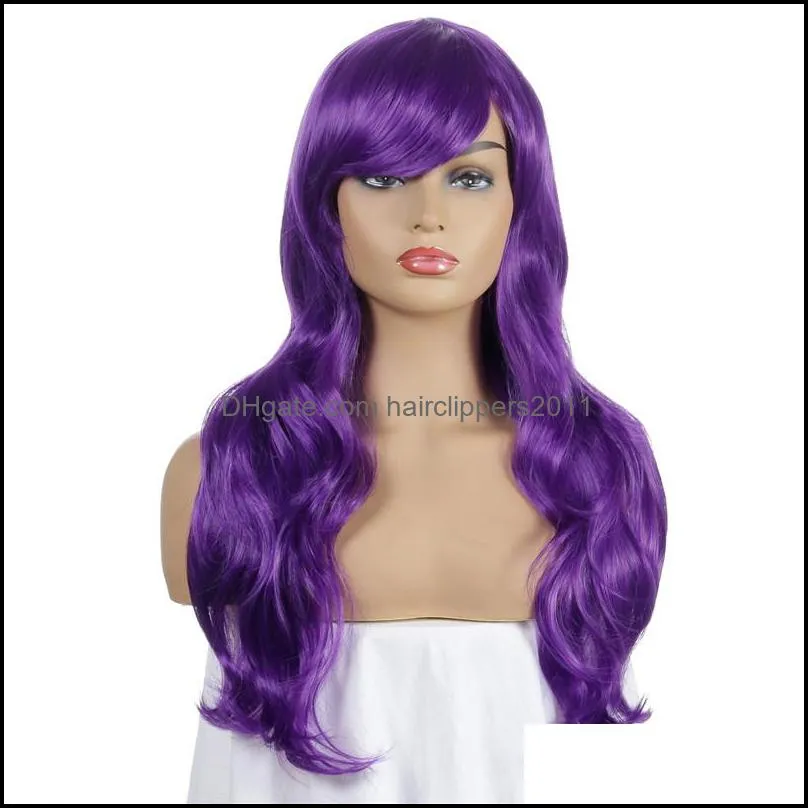 27 Inches 70cm Long Cosplay Synthetic Hair Wigs in 11 Colors Wave perruques de cheveux humains KW-70