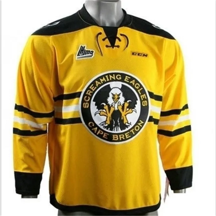 00980098GoodJob 남성 청소년 여성 빈티지 Chl Qmmjhl Cape Breton Screaming Eagles 대체 1997-06 29 Marc-Andre Fleury Hockey Jersey Size S-5XL