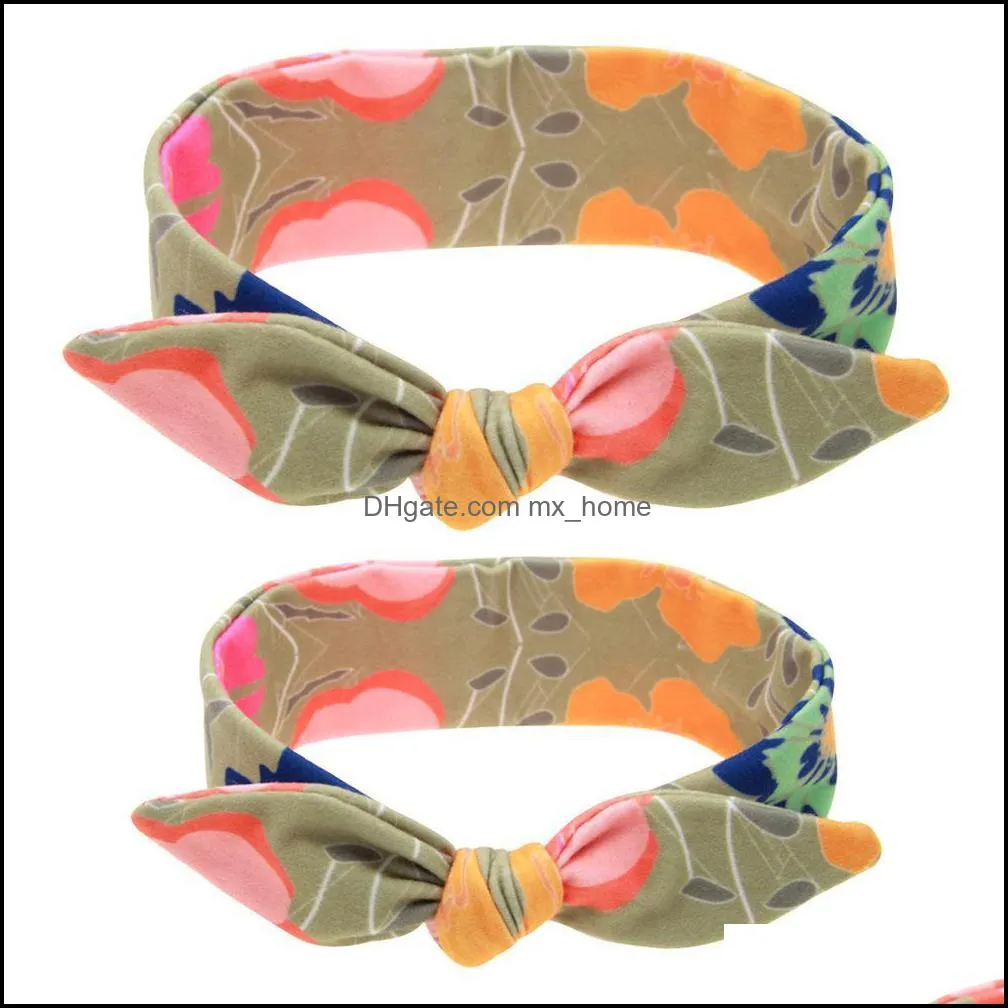 printed headwear mother and child set hair accessories parentchild rabbit ears headband baby hairband headwear mom and son set