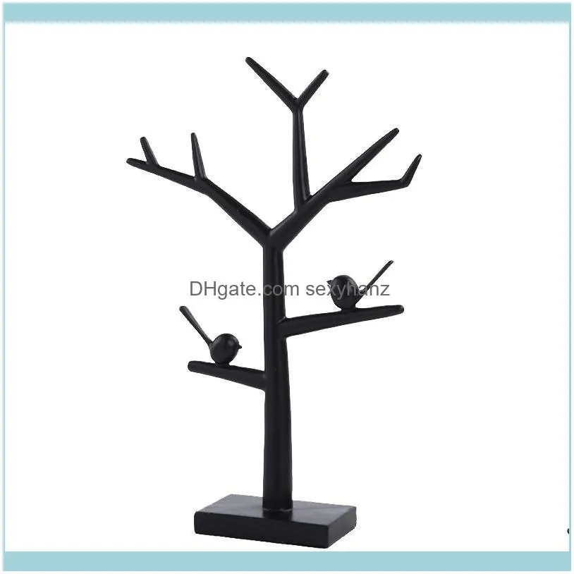 Resin Ornaments Bird Tree Hanging Bracelet Rack Storage Ring Necklace Jewelry Display Props Pouches, Bags